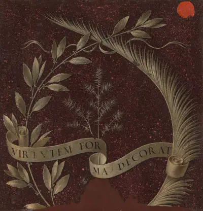 Wreath of Laurel, Palm, and Juniper with a Scroll Leonardo da Vinci